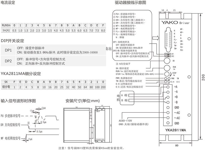 研控YKA2811MA兩相混合式步進驅(qū)動器